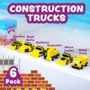 Tub Works Construction Trucks Mold Free Bath Toys, 6 Pack | Sealed, No Hole Bath Toys Design Keeps Moisture Out | Soft, Squeezable & Float on Water | Baby & Toddler Bathtub Toys | Baby Pool Play