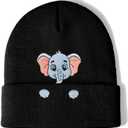 Elephant Gifts Embroidered Hat for Women Men Thank You Gift Animal Lover Birthday Christmas Stocking Stuffers Gifts Stuff (Black)