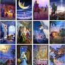 2 x 36 Pack Christmas Greeting Cards Bulk Holy Night Blank Note Cards with Envelopes Matching Seal Stickers for Holiday Xmas, 4 x 6 Inch