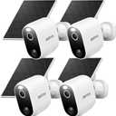 Security Cameras Wireless Outdoor-Solar&Battery Powered 2K 2.4G Cameras for Home Security, Instant Alert, AI Human Detection, Color Night Vision, 2-Way Talk, SD Storage, Work with Alexa, Z1 4P