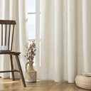 Joydeco Linen Curtains 96 inch Length 2 Panel Set,Light Filtering Curtain for Living Room Bedroom Curtains 52 inch Wide Drapes with Rod Pocket Back Tab Farmhouse Curtain (96" Lx52 W, Ivory on Linen) (52"W x 96"L (Pack of 2))