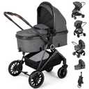 ANNA QUEEN 2 in 1 Baby Stroller,Folding High Landscape Infant Stroller,Reversible Pram, Convertible Pushchair for Infants and Newborns 0-36 Months