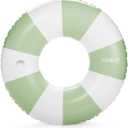 FUNBOY Giant Vintage Stripe Inflatable Tube Pool Float with Cup Holder 48" | Large Pool Float for Adults | Inner Tube Swimming Pool Toys Swim Rings | Pool Lounger Float for Pool Party & Summer (Green)
