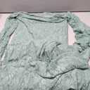 Saslax Off Shoulder Lace Maternity Dress for Photography Maxi Maternity Props Dresses for Photo Shoot Baby Shower (Large, Sage)