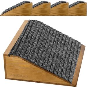 Dog Ramp for Stairs, Non-Slip Dog Stairs, Low-Angled Pet Ramps for Small Dogs and Cats, Medium Dogs, Step and Stair Assist for Injured and Older Pet, Walnut, 4 Pack