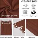 Long Sleeve Shirts for Women Fall Business Casual Blouses Crewneck Pleated Work Tunic Tops 2025 (M)
