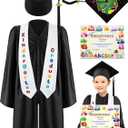 5 Pcs Kindergarten Graduation Cap and Gown Stoles Certificate Kids Graduation Custom with 2026 Tassel Set for Preschool Kids(Size 27,Black)