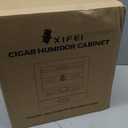 XIFEI Cigar Humidor Cabinet, Glass Top & Adjustable LED Lighting, Digital Hygrometer, 2 Humidifiers, Cigar Tube, Desktop Cedar Wood Humidor with Accessory Drawer for 80-100 Cigars, Ideal Men's Gift