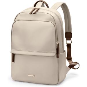 GOLF SUPAGS Laptop Backpack for Women Slim Computer Bag Work Travel College Backpack Purse Fits 15.6 Inch Notebook (Apricot)