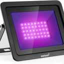 Everbeam 365nm 50W UV LED Black Light - High Performance LED Bulbs, IP66 Waterproof - Ultraviolet Flood Lighting for Aquarium, Indoor or Outdoor Parties, Stage - Party Supplies, Halloween Decorations