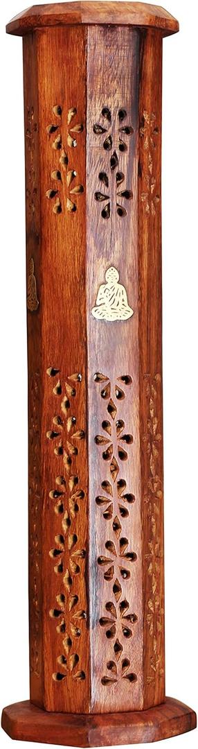 Handmade Buddha Wooden Incense Cone Tower Incense Stick Burner Stand Holder Ash Catcher Home Decor Utilities & Accessories