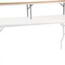 Flash Furniture Amara 72" x 12" x 12" Birchwood Bar Top Riser with Folding Silver Legs, Wooden Foldable and Portable Riser for Event and Bar Tables