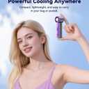DRORION Portable Mini Fan with Ice Cooling Function, 199 Speed Adjustable Handheld Fan, Rechargeable Personal Fan with Digital Display, Quiet Desk Fan for Travel, Office, Outdoor, Summer,Grey