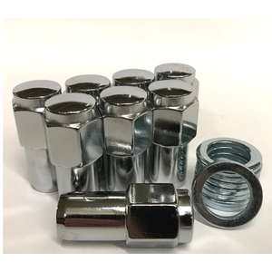 Mag Lug Nut 12x1.5 Flat Top 1.0" Long Shank, Zinc Washer