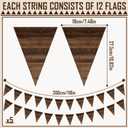 Frienda 5 Pack Brown Wooden Grain Party Decoration Brown Vintage Western Bandana Pennant Banner Garland for Barn Themed Birthday Baby Shower Wild West Farm Camping, 10.8 x 7.5 Inch