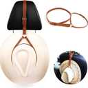 5 x Cowboy Hat Holder for Your Vehicle, Leather Cowboy Hat Mounts for truck, Cowboy Hat Rack for Pickup Truck Keep Your Hat Securely, Brown (1pc)