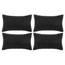 Fancy Homi 4 Packs Boho Black Decorative Throw Pillow Covers 12x20 Inch for Living Room Couch Bed Sofa, Rustic Modern Farmhouse Home Decor, Soft Plush Corduroy Cute Square Cushion Case 30x50 cm