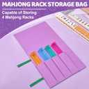 Mahjong Bags Protective Sleeve for Mahjong Racks and Pushers Tile Bag Accessory 20 Inch Fits 4 Racks and Pushers Travel Mah Jong Accessories Gifts Empty Mah Jong Bag Only(Purple,Green), 30.7 x 18.9 inches