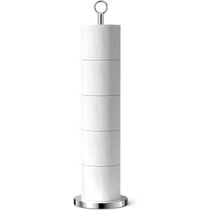 Toilet Paper Holder Stand(with Reserve Function), Free-Standing Spare Rolls Storage Holder, Stainless Steel