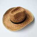 Western Boho Vintage Straw Woven Natural Cowboy Cowgirl Unisex Hat Tan