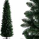 6ft Artificial Pencil Christmas Tree, Slim Xmas Tree with Metal Stand