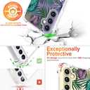 CCFUNCASE Compatible for Samsung Galaxy S24+ Plus / S25+ Plus Case Clear Cute for Women - Rugged Phone Cases Funda Protector Cover Skin (Green Palm Leaves)