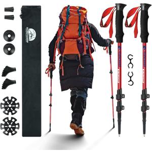 Collapsible Trekking Poles for Hiking 2 Pack - Adjustable Aluminum Hiking Poles, Lightweight Walking Sticks for Women, Men, Seniors, Kids, Trekking Sticks for Backpacking by Underwood Aggregator
