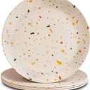 Nook Theory 4 Pack Reusable Bamboo Plates - Non-Toxic Toddler and Kids Plate, Dishwasher Safe, Not Microwavable Dinnerware (Celebration 8")