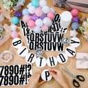 Giant Friendship Bracelet Garland Kit, DIY Birthday Banner Kit with Letters Ball Customizable Jumbo Garland for Back to School Wedding Party Decor(Macaron)