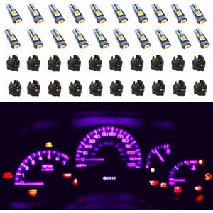 WLJH 74 Led Bulb Dash Lights Extremely Bright T5 2721 18 37 286 Wedge PC74 Twist Socket Automotive Instrument Panel Gauge Light Kits Dashboard Cluster Shift Bulbs Purple Pack of 20