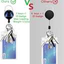 Gctriki 3 Pieces X-Ray Badge Reel Retractable Heavy Duty with 360 Swivel Carabiner Clip, Funny ID Badge Holder Retractable Keychain Name Badge Clip, Nurse Teacher Student Gifts