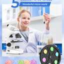 Compound Binocular Microscope for Adults, Professionals & Kids, 40X-2000X Magnification with LED Illumination, Mechanical Stage, WF10x & WF25x EyepiecesCompatible for Lab, School, Home Education