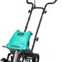 IncwBo 13.5 Amp 12 Inch Electric Tiller/Cultivator with 4 Steel Tines, 8'' Tilling Depth Small Garden Tiller for Gardening, Corded Rototiller with Adjustable Wheels