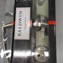 Baldwin Nautica, Front Entry Handleset with Interior Lever, Featuring SmartKey Deadbolt Re-Key Technology and Microban Protection, in Satin Nickel