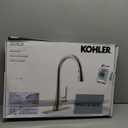 KOHLER 596-VS Simplice Pull Down Kitchen Faucet, 3-Spray Faucet, Kitchen Sink Faucet with Pull Down Sprayer, Vibrant Stainless, High Arch