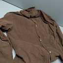RoseSeek Men's Corduroy Button Down Shirts Long Sleeve Collared Shirt Jackets Fall Clothes Streetwear Coffee Brown Medium