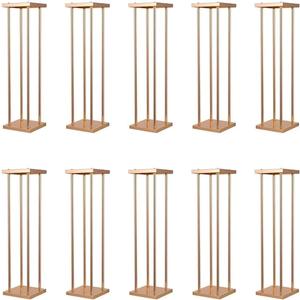 10 Pcs Wedding Flower Stand Metal Vase Stand with Plates Gold Floor Metal Column Gold Rectangular 7.87" x 7.8 7"x 31.5" Flower Display Stands Table Flower Stands for Wedding Party Events Table Decor (31.5 inch Tall)