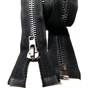 Leekayer #10 34 Inch Separating Jacket Zipper Black Nickel 86.3cm Metal Zipper for Sewing Crafts Dress Bag Coats Heavy Duty DIY Handmade Replacement Zippers (34" Nickel)