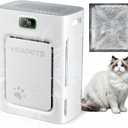 Pet Air Purifier for Home Large Room 2500 sq ft, H13 HEPA Washable Double-Sided Filter,Air Cleaner for Pet Hair Dander Odor Allergies Pollutant Smoke Dust,PM2.5 Air Quality Monitor,Auto Mode,P358 Grey