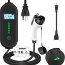 40Ft Cord EV Charger, 16Amp 110V/240V Portable Level 1 Level 2 Electric Vehicle Charging Station with NEMA 6-20 Plug & NEMA 5-15 Adapter for J1772 Electric Cars