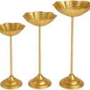 Tealight Holder Urli Bowl Stand | Set of 3 Decorative Urli Stands Christmas Center Piece for Home Decor | Ideal for Floating Diya/Candle for Diwali & Thanksgiving & All Festival