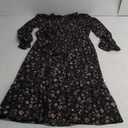 Allegra K Fall Casual Floral Dress for Women 2025 Long Sleeve Crew Neck Chiffon Midi Tea Party Ruffle Dresses , Medium