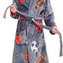 V.&GRIN Boys Fleece Robe, Hooded Plush Soft Fuzzy Bathrobe for Kids 3-14 Years (5-6 Years, Sports)