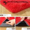 4x6 Red Rug for Bedroom Living Room, Fluffy Small Area Rug Soft Shag Carpet for Kids Boys and Girls Room with 4 Rugs Non-Slip Stickers Dorm Home Decor (4ft x 6ft)