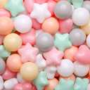 GOGOSO Ball Pit Balls,Plastics Balls for Ball Pit, Stars Hearts Shape for PastelBall for Toddlers Kids