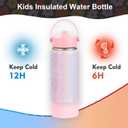 18oz Insulated Water Bottle with Straw Lid & Spout Lid, Game Controller, Gift for Kids Boys Girls Student Sports Travel Fitness Hiking Outdoors (Gradient Color)