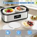 Yogurt Maker with Two 1 Quart Containers, Yogurt Maker Machine with Adjustable Temperature & Time Control, Automatic Shut-Off & Constant Temper for Homemade Yogurt, Promoting Gut Health