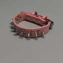 Studded Dog Collar, PU Leather Silver Dome Stud Anti-Bite Collar for Dogs, Adjustable Heavy Duty Punk Style Collar for Small Medium Large Dogs, Pitbull Mastiff Rottweiler Doberman, (XS, Pink)