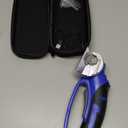 Cordless Electric Scissors, 4V Rechargeable Box Cutter & Cardboard Cutter with LED Light, Safety Lock - Rotary Cutter for Fabric, Leather, Plastic, Crafting, Sewing with Storage Box(Royal Blue)