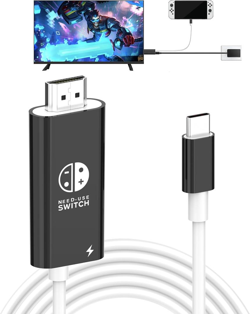 USB C to HDMI Adapter Cable Compatible with Nintendo Switch, Type-C to HDMI Conversion Cable Replaces The Switch Docking Station for TV Projection Screen, Nintendo Switch OLED Dock